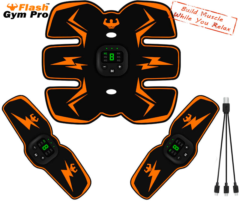 Flash Gym Pro™ - EMS AB Stimulator 2026 - ABS + Arms 2026 - 20.000 Rips in 20 minutes