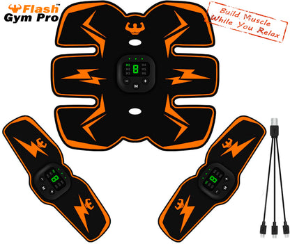 Flash Gym Pro™ - EMS AB Stimulator 2026 - ABS + Arms 2026 - 20.000 Rips in 20 minutes