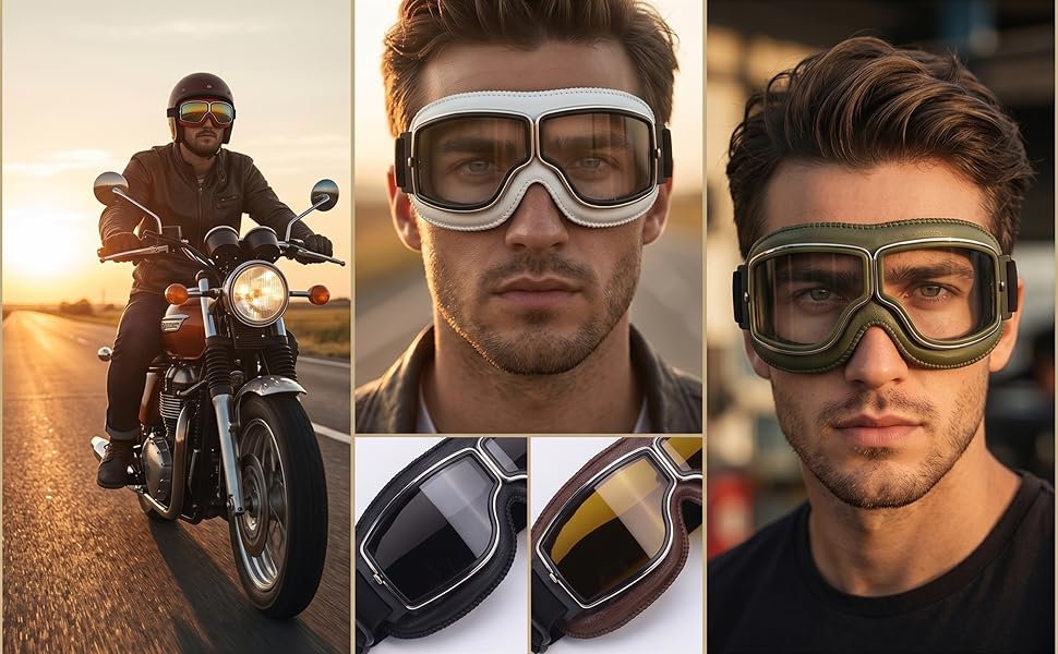 FGP™ Vintage Classic Motorcycle Goggles – Flash Gym Pro™