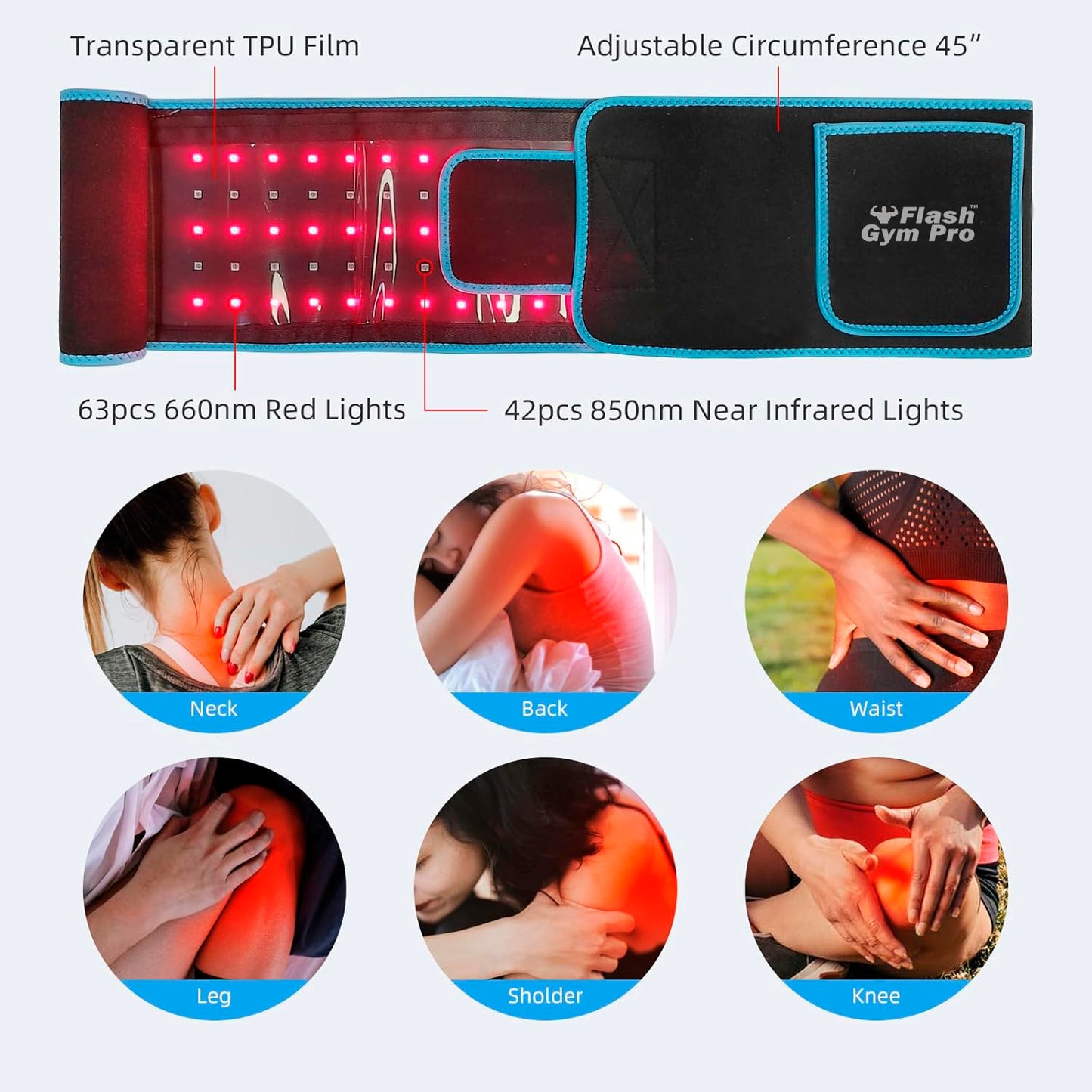 FlashGymPro™  Belt Pro (Proven Red Light Terapy)