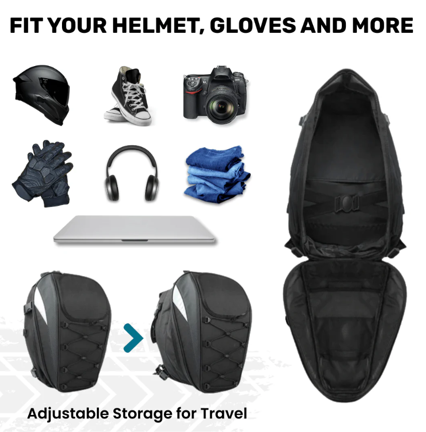 FGP™ Universal Expandable Motorcycle Tail Bag/Backpack (25L-38L)