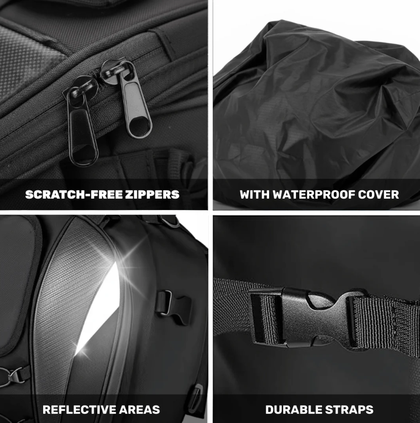 FGP™ Universal Expandable Motorcycle Tail Bag/Backpack (25L-38L)