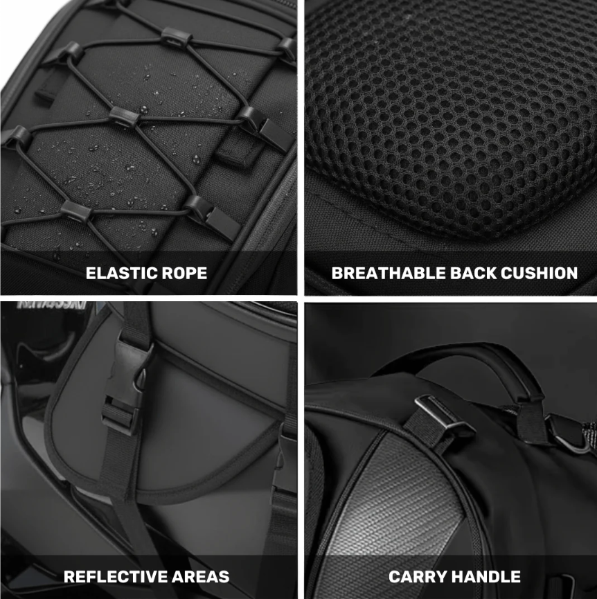 FGP™ Universal Expandable Motorcycle Tail Bag/Backpack (25L-38L)