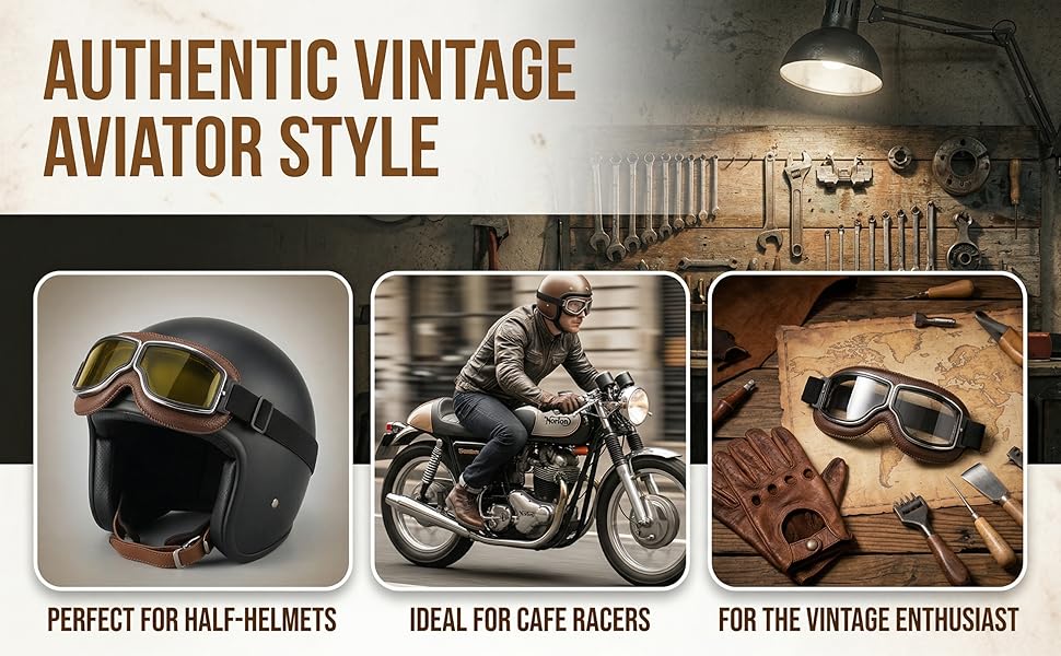 FGP™ Vintage Classic Motorcycle Goggles